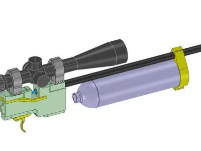 PCP rifle with scope Free 3D model