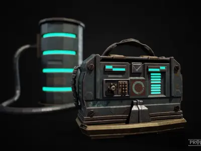 Game Ready SciFi Props Pack Low-poly 3D model