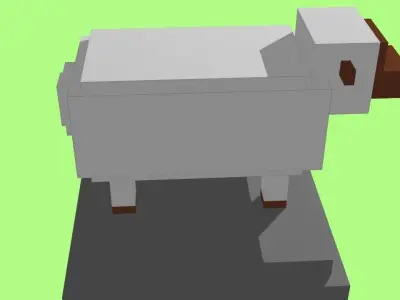 VOXEL SHEEP - MODEL 10 Low-poly 3D model