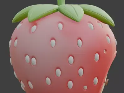 Stylized Strawberry Fairy-Tale House Low-poly 3D model