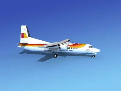 Fokker 50 Denim Airways 3D model