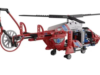 Lego Helicopter Low-poly 3D model