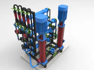 industrial osmosis unit 3D model