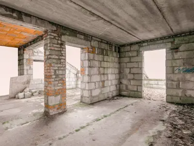 Abondoned house under construction - small part 3D model