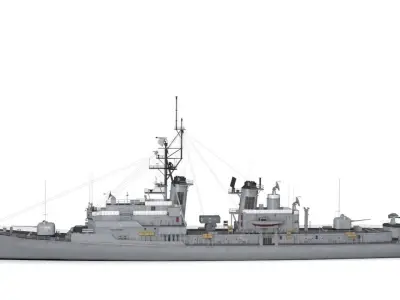 DDG 19  USS Tattnall Low-poly 3D model