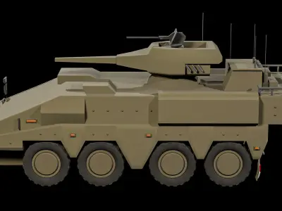 Mid Poly - Military Boxer Armored Vehicle Low-poly 3D model