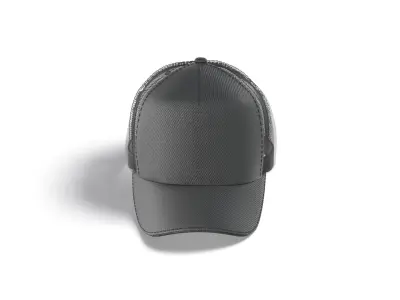 Black Trucker Hat - sport mesh baseball cap 3D model purchase