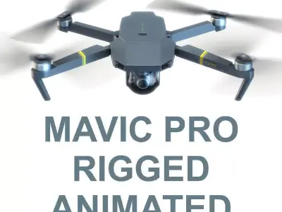 DJI Mavic Pro Drone 3d model vray realistic Low-poly 3D model