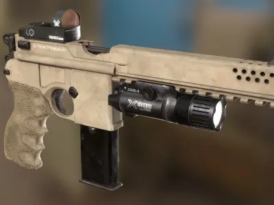 Mauser C96 Sand Tacticool Low-poly 3D model