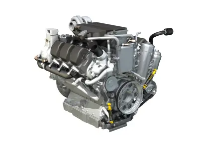 Truck diesel engine 3D model