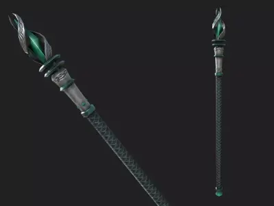 Royal scepter Low-poly 3D model