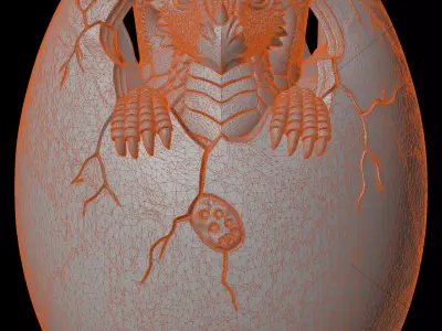 Hatching Dragon Egg 3D Print Model 3D print model