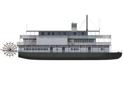 Western Town and Steam Boat 3D model