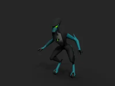 xlr8 low poly 3d model alien Free 3D model