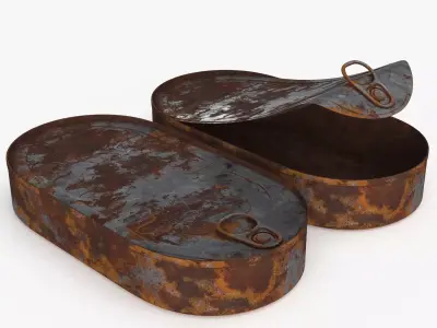 Tin Can v5 Rust Low-poly 3D model