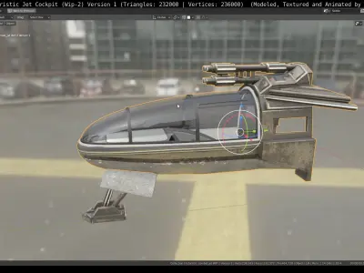 New Futuristic Jet Cockpit Wip-2 Version 1 Free 3D model