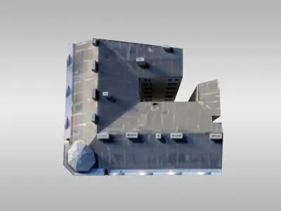 Classical Corner Building Low-poly 3D model