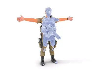 Military Soldier Model Pack with Tactical Gear Low-poly 3D model