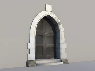 Ancient door Low-poly 3D model