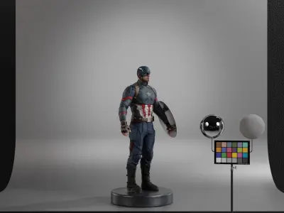 Captain America - Steve Rogers Low-poly 3D model