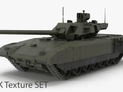 T-14 Armata Green Clean No Logo Low-poly 3D model