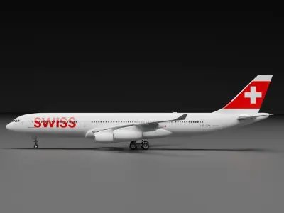 Airbus A340-300 Swiss Air 3D model