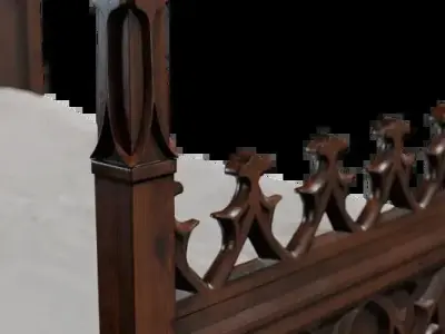 Gothic bed  Free low-poly 3D model