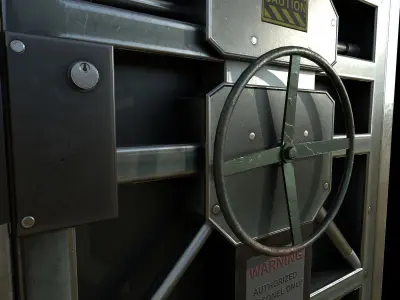 sci fi Metal door - PBR Low-poly 3D model