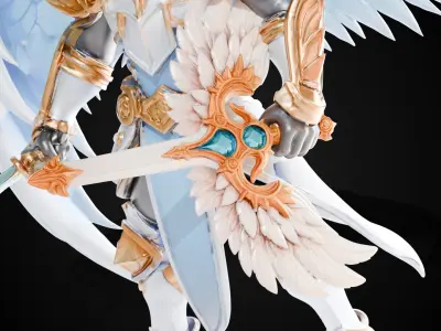 Stylized Sword - Paladin Sword Seraphs Fang - Game Ready 3D model