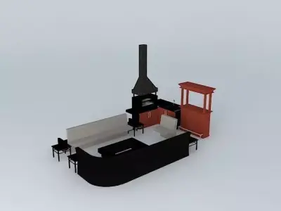 Barbecue area barbecue Free 3D model