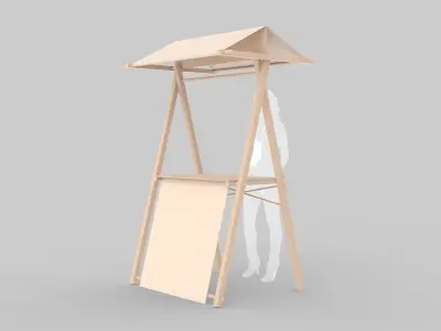 Vendor Display Stand Low-poly 3D model