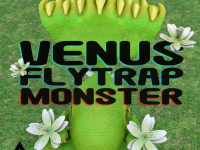 Rigged Venus Flytrap Monster  Animated 3D Model for Poser  Daz 3D model
