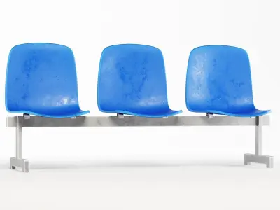 Chair01 three plastic seats Free 3D model