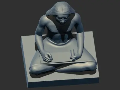 Ancient Egyptian seated writer scribe 3d printable model 3D print model