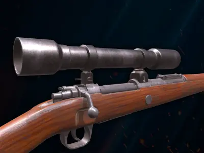 Kar98 low poly sniper rifle Low-poly 3D model