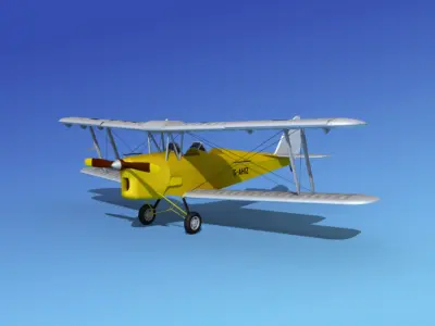 Dehavilland DH82 Tiger Moth V02 3D model