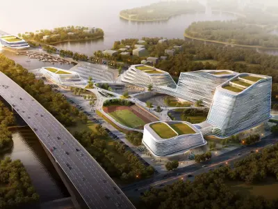 SU model of service center office and commercial building 3D model