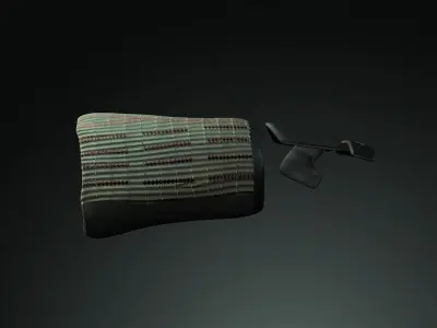 Japan Samurai Lower Arms Armors Low-poly 3D model