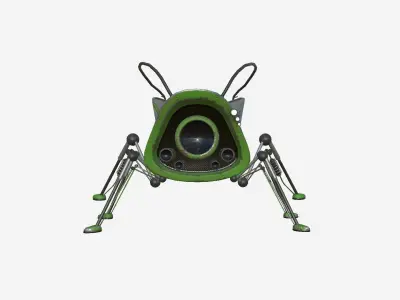 Insect Robot F10 Green - SciFi Character Design Low-poly 3D model