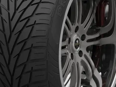 Savini Forged SV-27S Wheel and Tire 3D model