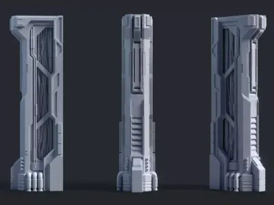 Sci Fi Parts Kit Pack Vol 02 B PBR Free low-poly 3D model