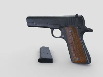 M1911 Pistol Low-poly PBR Free low-poly 3D model