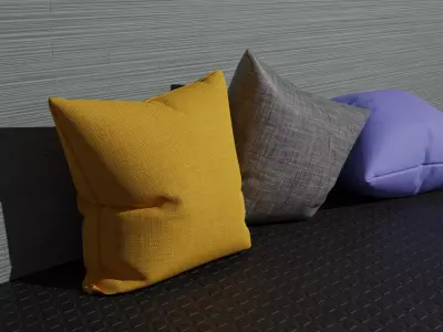 Pillow three pillows on table Free low-poly 3D model