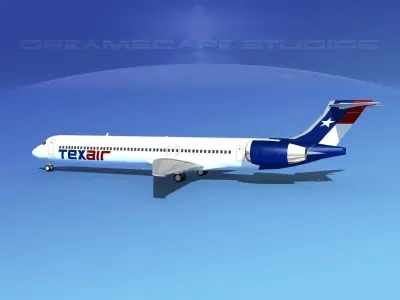 McDonnell Douglas MD83 Texair 3D model
