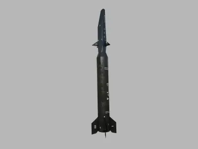 fattah 2 hypersonic missile lowpoly Low-poly 3D model