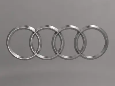 Audi car  metal logo keychain 3d model  3D model