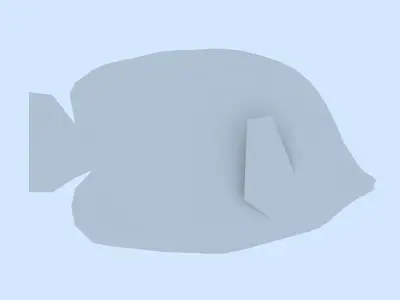 Butterfly fish Low-poly 3D model