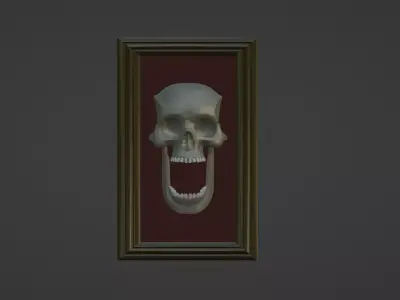Skull in Frame 3DModel part of the Halloween package 3D model