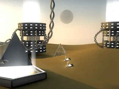 sci-fi desert Free low-poly 3D model