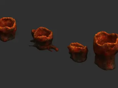 Alien Tubes - Red Free low-poly 3D model